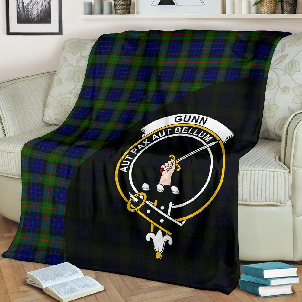 Clan Gunn Modern Tartan Crest Blanket Wave Style HF63 Clan Gunn Tartan Today   
