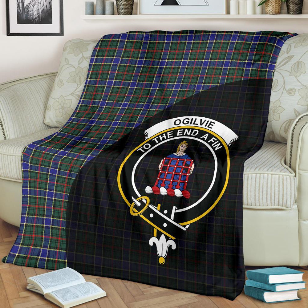 Clan Ogilvie Hunting Modern Tartan Crest Blanket Wave Style VR12 Clan Ogilvie Tartan Today   