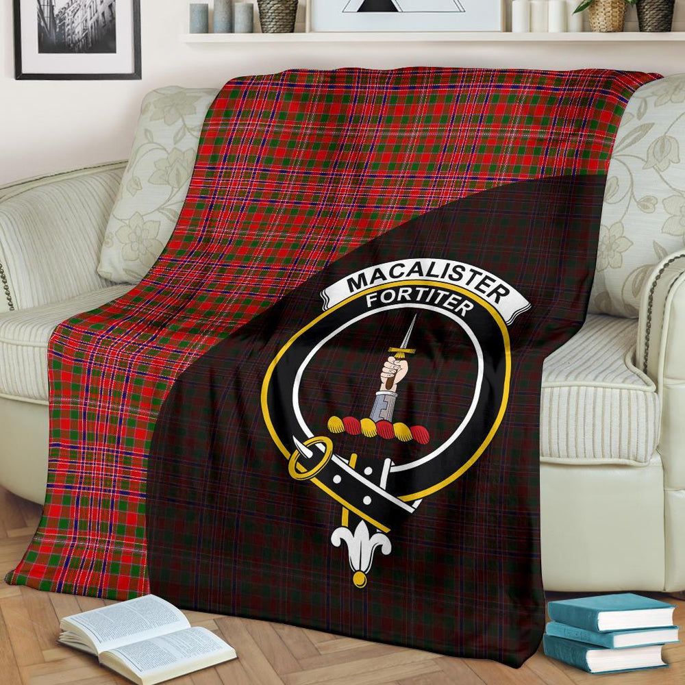 Clan MacAlister Modern Tartan Crest Blanket Wave Style NP39 Clan MacAlister Tartan Today   