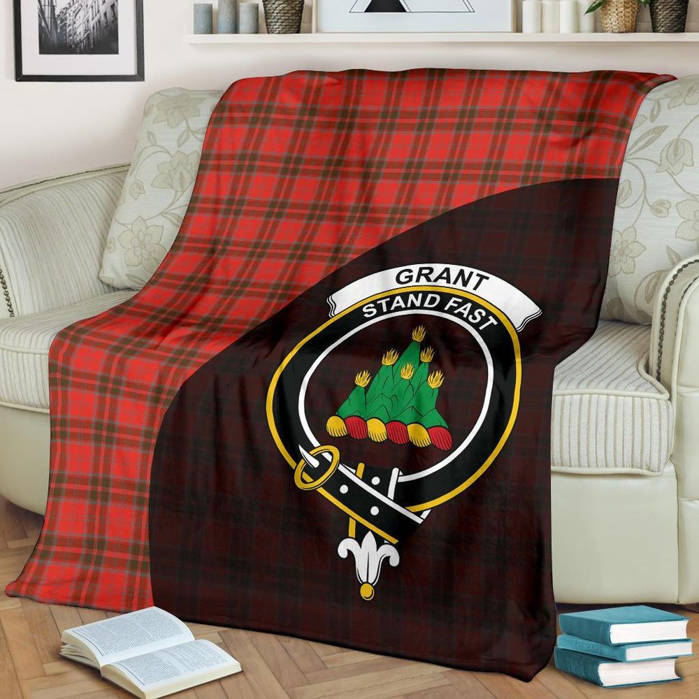 Clan Grant Weathered Tartan Crest Blanket Wave Style LU72 Clan Grant Tartan Today   