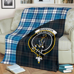 Clan Roberton Tartan Crest Blanket Wave Style BQ35 Clan Roberton Tartan Today   