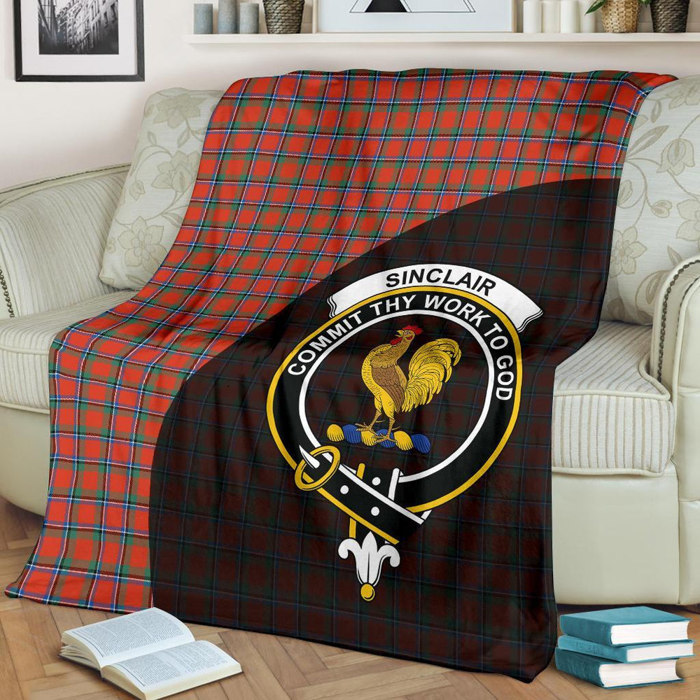 Clan Sinclair Ancient Tartan Crest Blanket Wave Style JN25 Clan Sinclair Tartan Today   