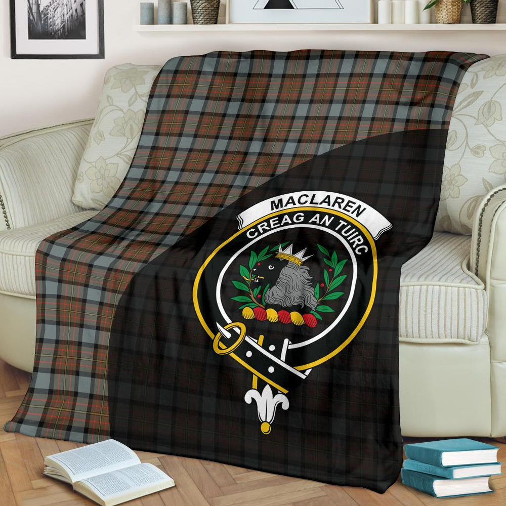 Clan MacLaren Weathered Tartan Crest Blanket Wave Style LV93 Clan Hall Tartan Today   