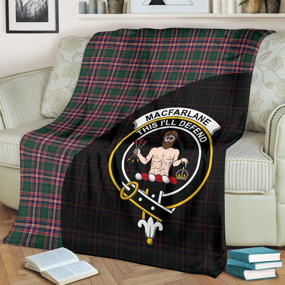 Clan MacFarlane Hunting Modern Tartan Crest Blanket Wave Style HK51 Clan MacFarlane Tartan Today   