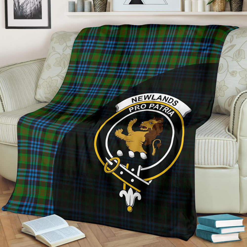 Clan Newlands of Lauriston Tartan Crest Blanket Wave Style EF76 Clan Newlands Tartan Today   
