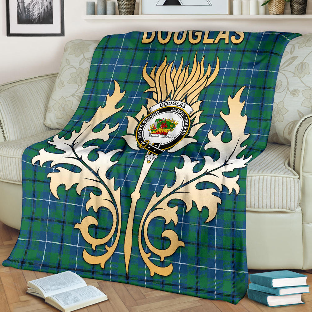 Clan Douglas Ancient Tartan Crest Blanket Gold Thistle Style XY48 Clan Douglas Tartan Today   