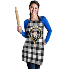 Clan MacFarlane Black & White Ancient Tartan Crest Apron KP64 Clan MacFarlane Tartan Today   