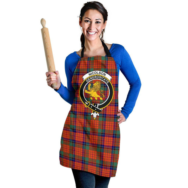 Clan Nicolson Ancient Tartan Crest Apron ES10 Clan Nicolson Tartan Today   