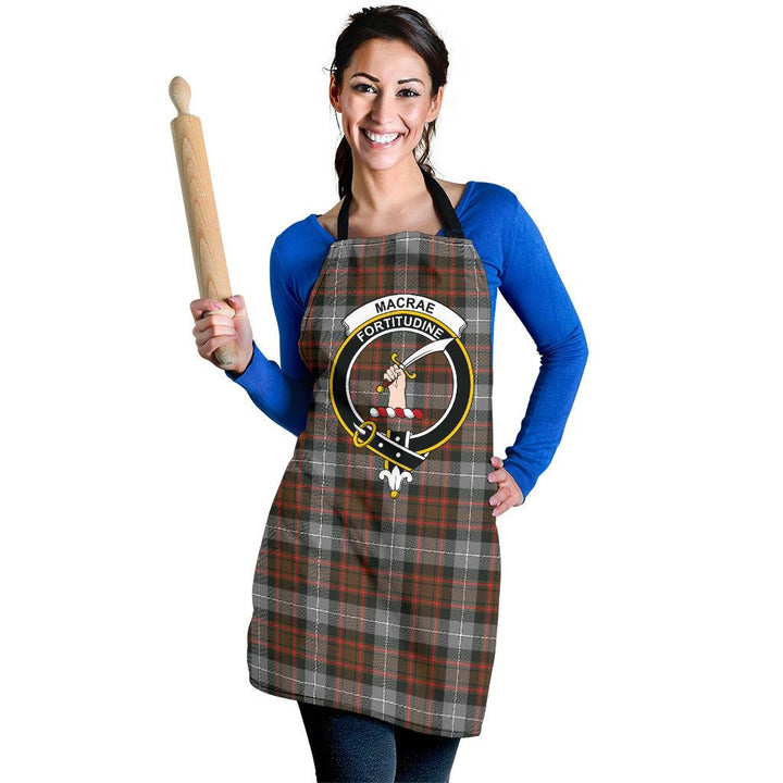 Clan MacRae Hunting Weathered Tartan Crest Apron LH42 Clan MacRae Tartan Today   