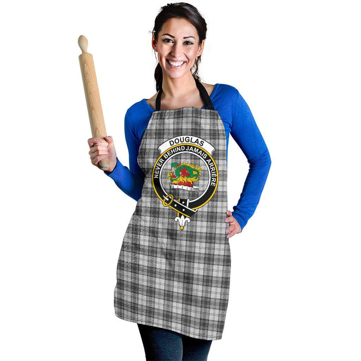 Clan Douglas Grey Modern Tartan Crest Apron EN45 Clan Douglas Tartan Today   