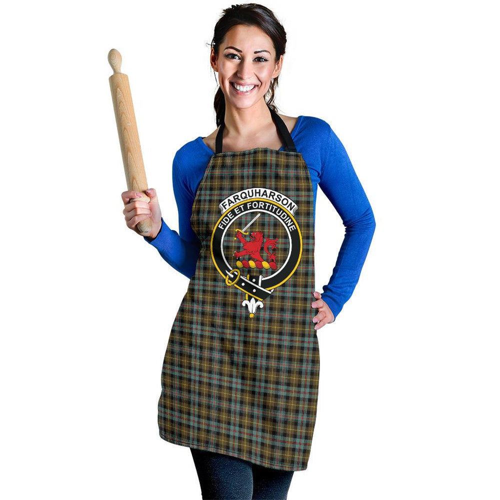 Clan Farquharson Weathered Tartan Crest Apron DS96 Clan Farquharson Tartan Today   