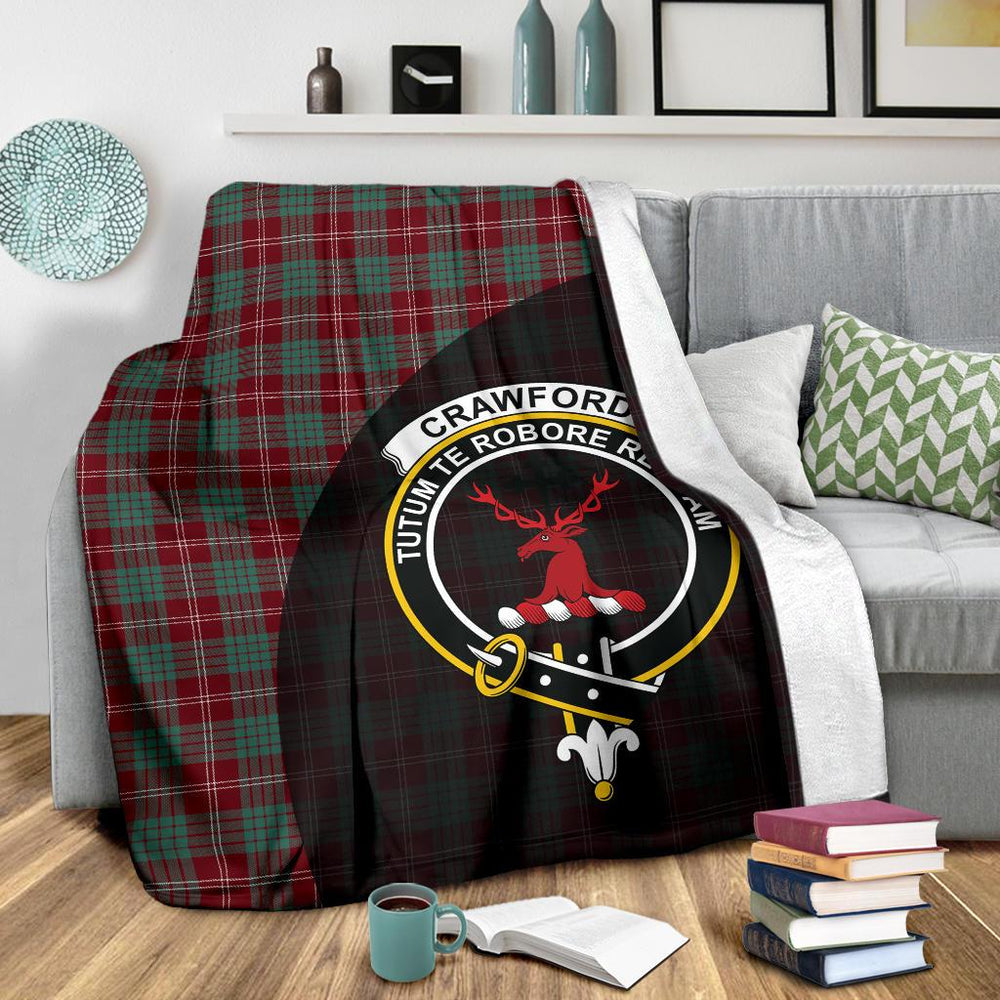 Clan Crawford Modern Tartan Crest Blanket 3 Sizes PV77 Clan Crawford Tartan Today   