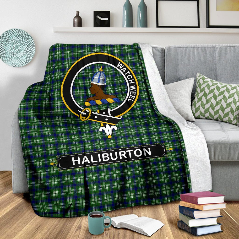 Clan Haliburton Family Tartan Crest Blanket 3 Sizes UV66 Clan Haliburton Tartan Today   
