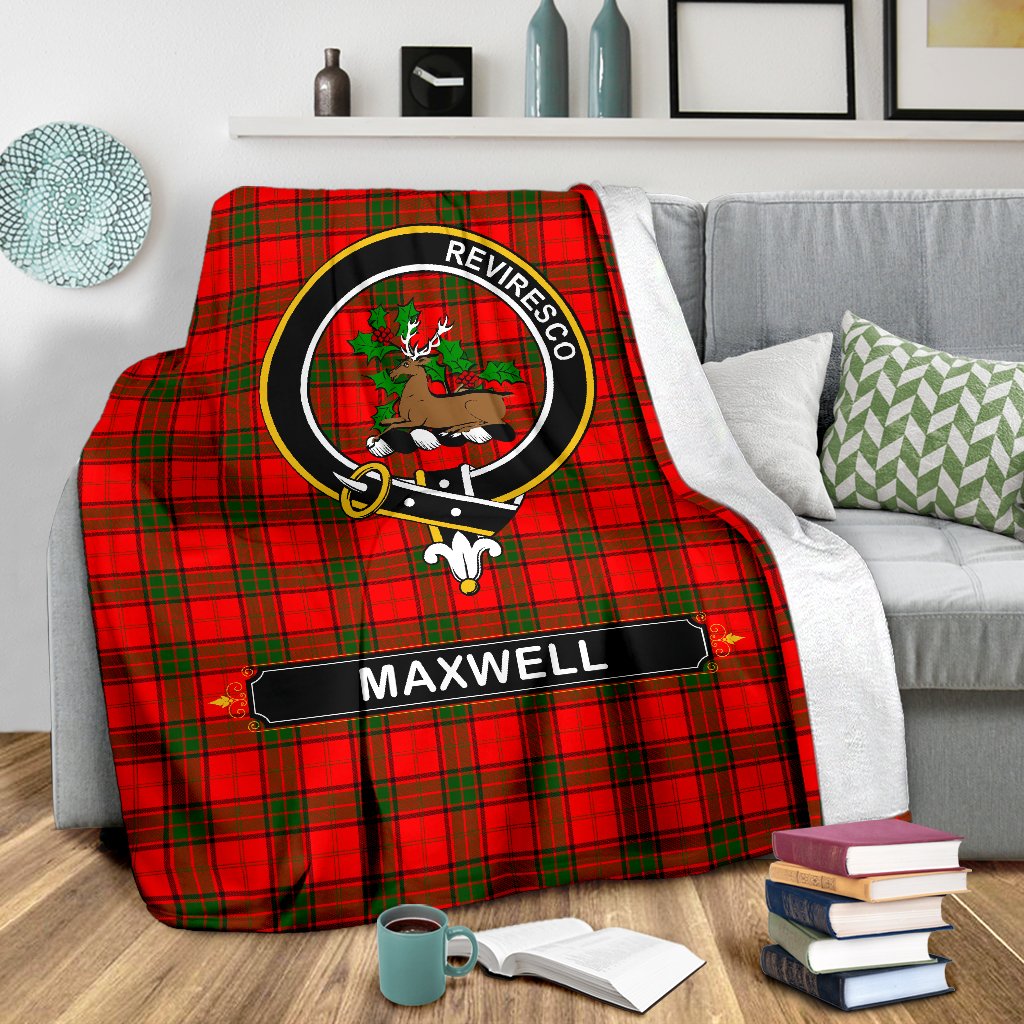 Clan Maxwell Family Tartan Crest BlanketsDH14 Clan Maxwell Tartan Today   