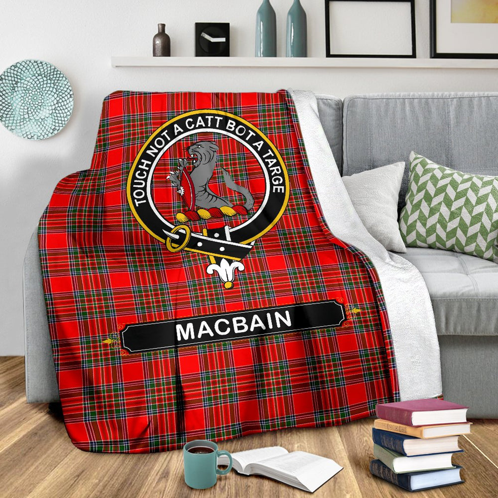 Clan MacBain Family Tartan Crest Blanket 3 Sizes SM46 Clan MacBain Tartan Today   
