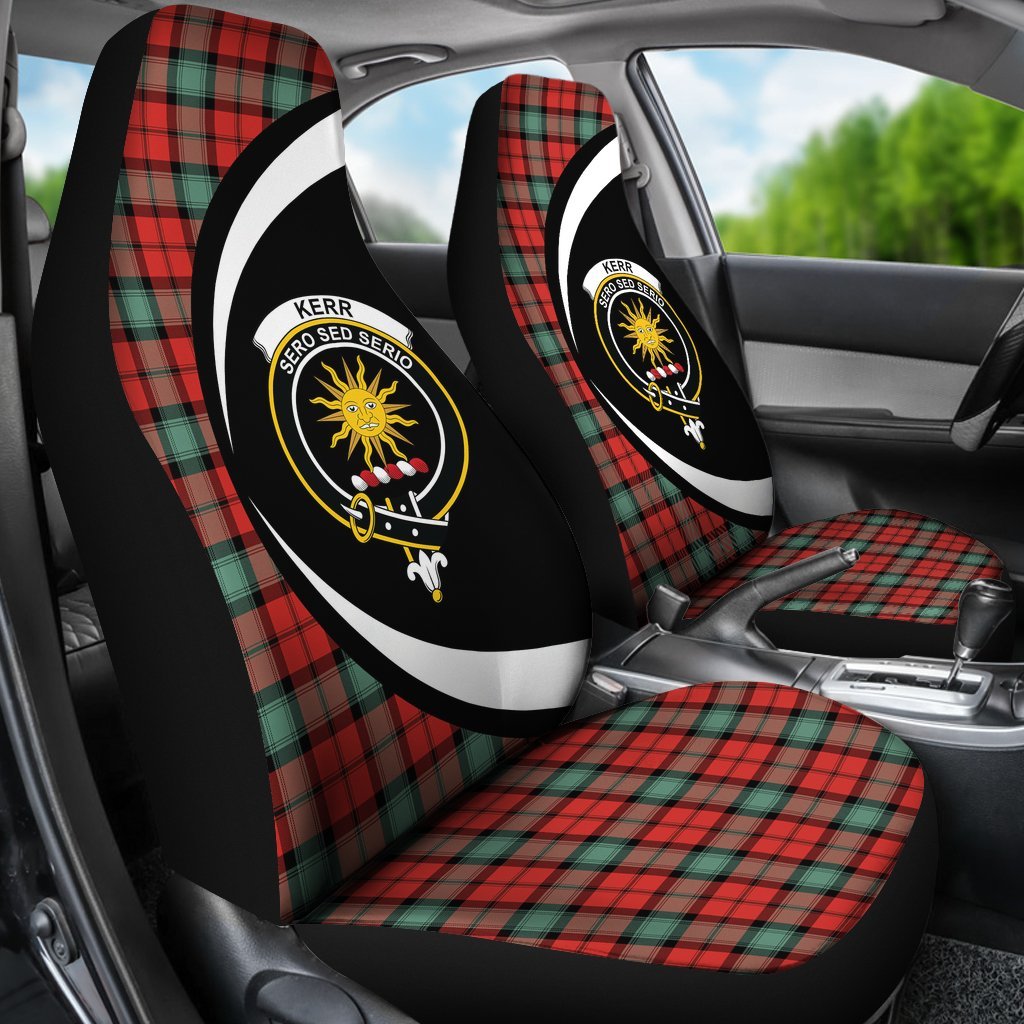 Clan Kerr Ancient Tartan Crest Circle Style Car Seat Cover OW89 Clan Kerr Tartan Today   