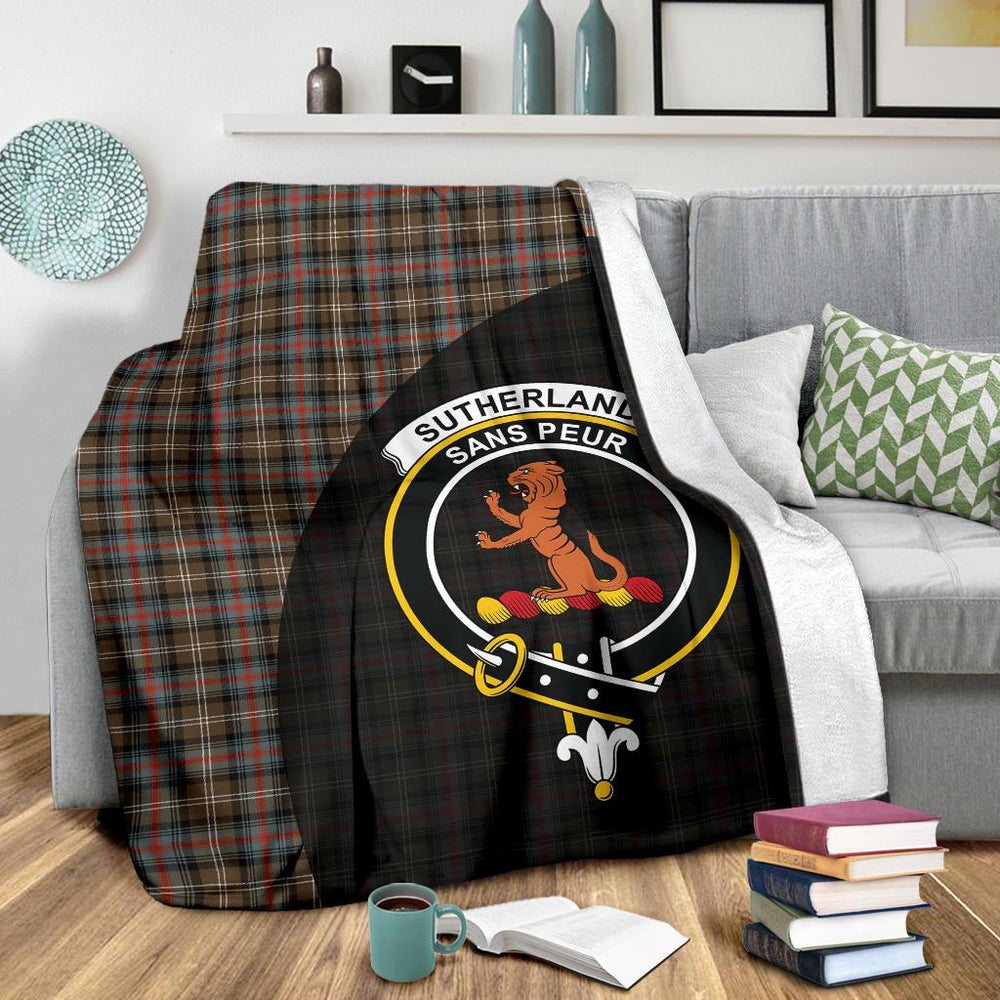 Clan Sutherland Weathered Tartan Crest Blanket Wave Style HG14 Clan Sutherland Tartan Today   