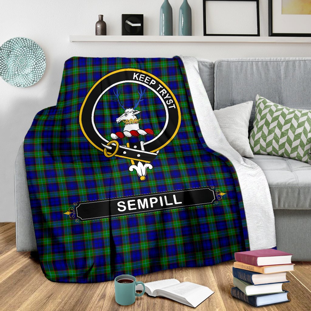 Clan Sempill (or Semple) Family Tartan Crest Blanket 3 Sizes JG60 Clan Sempill Tartan Today   