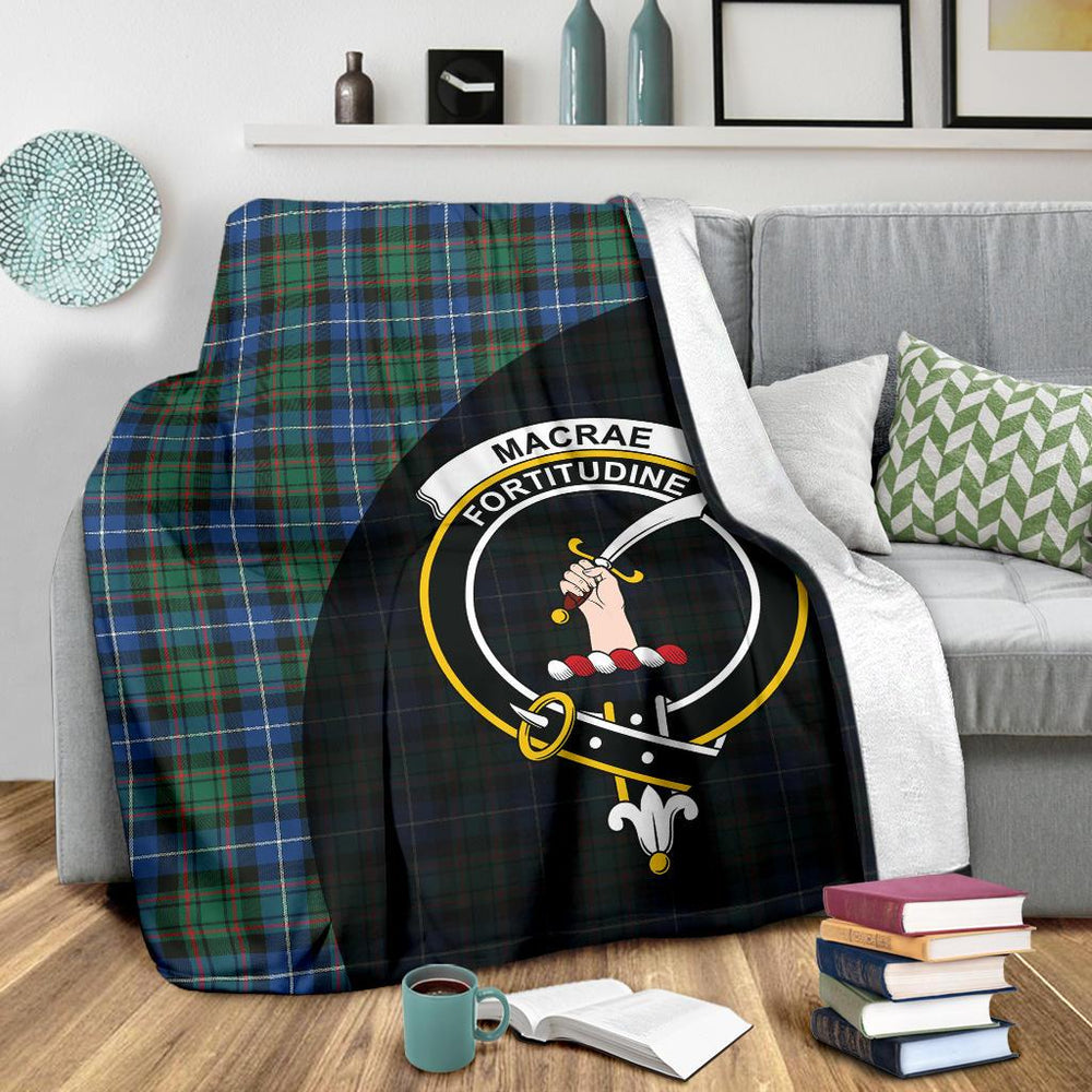 Clan MacRae Hunting Ancient Tartan Crest Blanket 3 Sizes SO87 Clan MacRae Tartan Today   