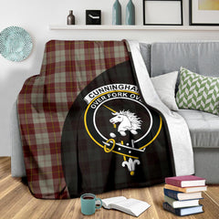 Clan Cunningham Burgundy Dancers Tartan Crest Blanket 3 Sizes SF39 Clan Cunningham Tartan Today   