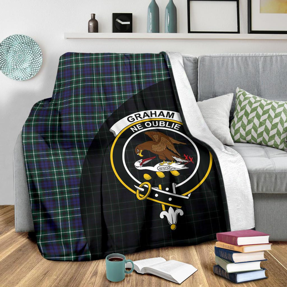 Clan Graham of Montrose Modern Tartan Crest Blanket Wave Style TE97 Clan Rose Tartan Today   