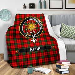 Clan Kerr Tartan Crest Blanket 3 Sizes VY97 Clan Kerr Tartan Today   