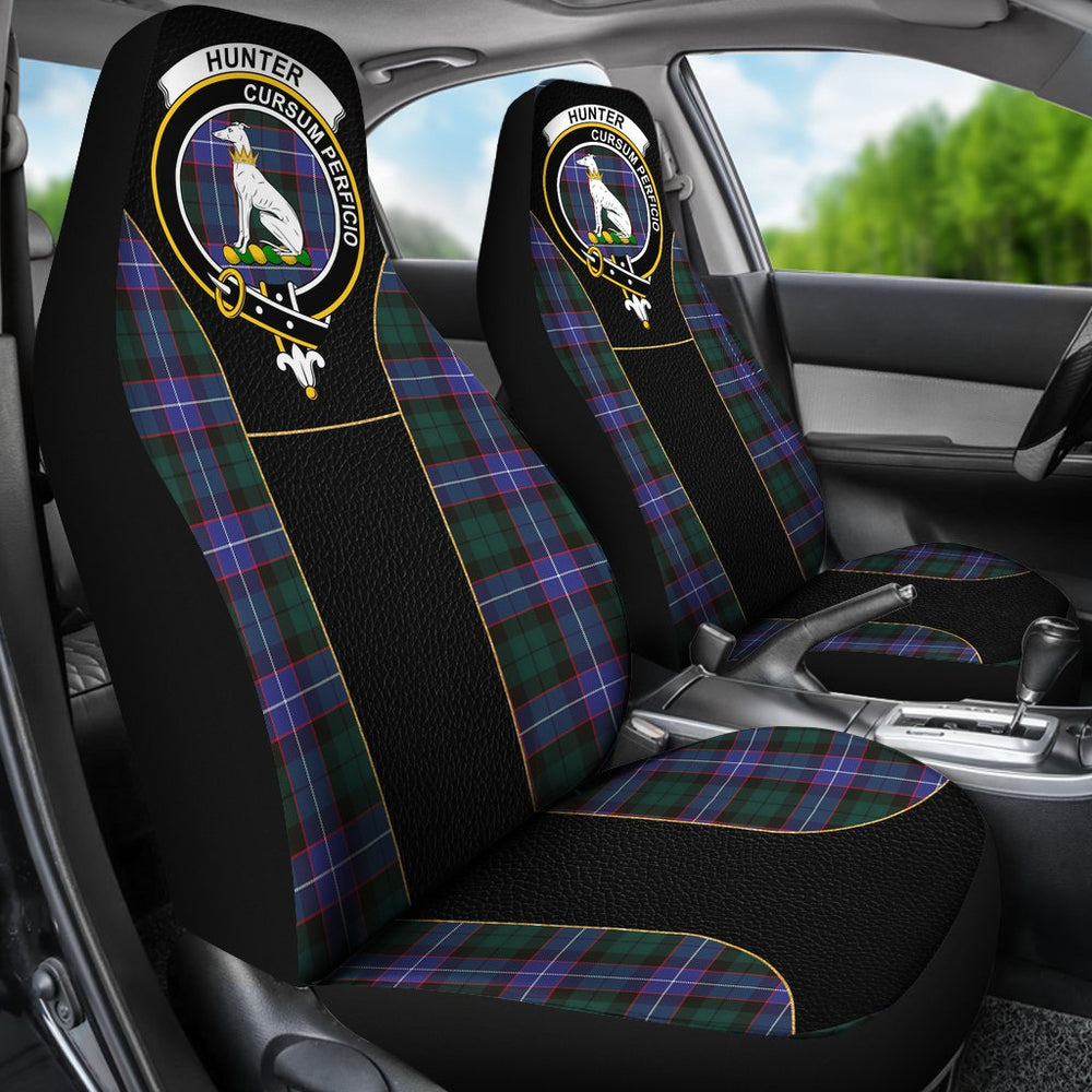 Clan Hunter Tartan Crest Circle Car Seat Cover BC30 Clan Hunter Tartan Today   