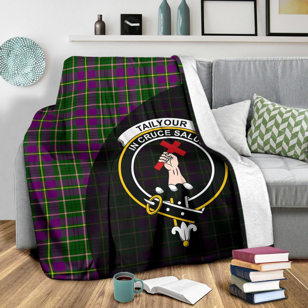 Clan Taylor (Tailyour) Tartan Crest Wave Blanket 3 Sizes IM90 Clan Taylor Tartan Today   