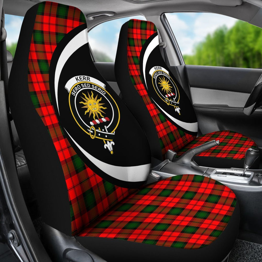 Clan Kerr Modern Tartan Crest Circle Style Car Seat Cover WR57 Clan Kerr Tartan Today   