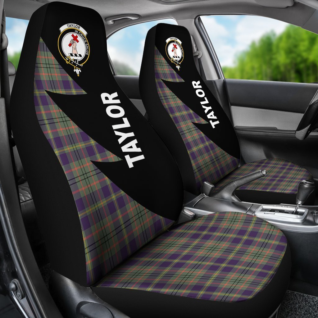 Clan Tailyour (Or Taylor) Tartan Crest Flash Car Seat Cover JW78 Clan Taylor Tartan Today   