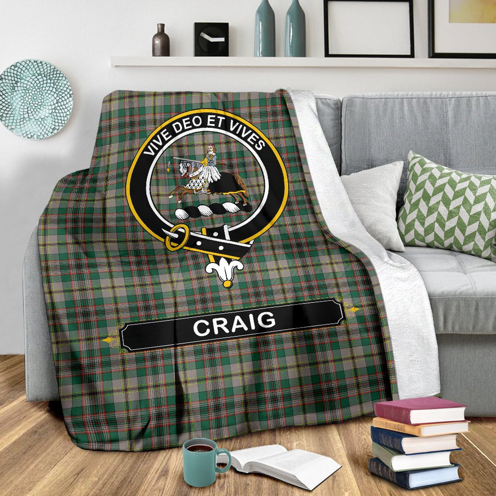 Clan Craig Ancient Tartan Crest Blanket 3 Sizes JQ21 Clan Craig Tartan Today   
