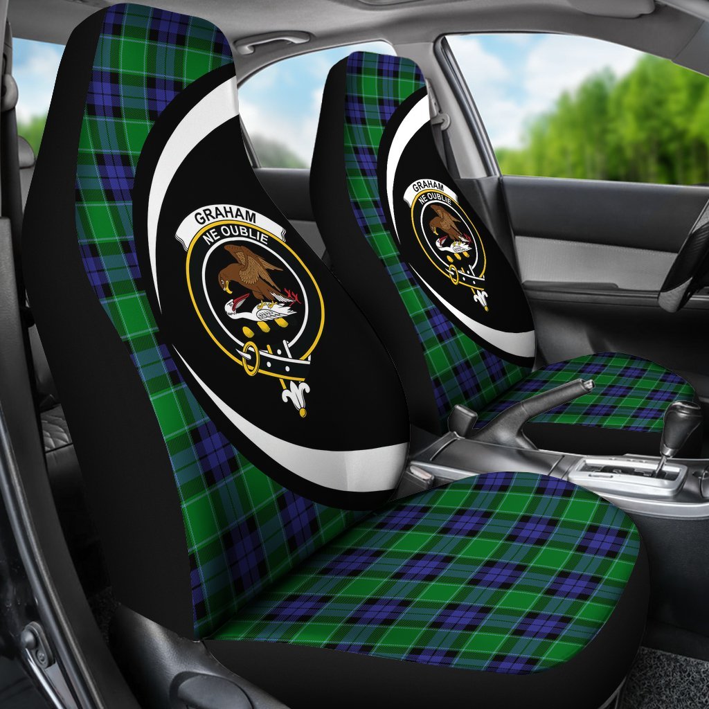 Clan Graham of Menteith Modern Tartan Crest Car Seat Cover  - Circle StyleVP96 Clan Graham Tartan Today   