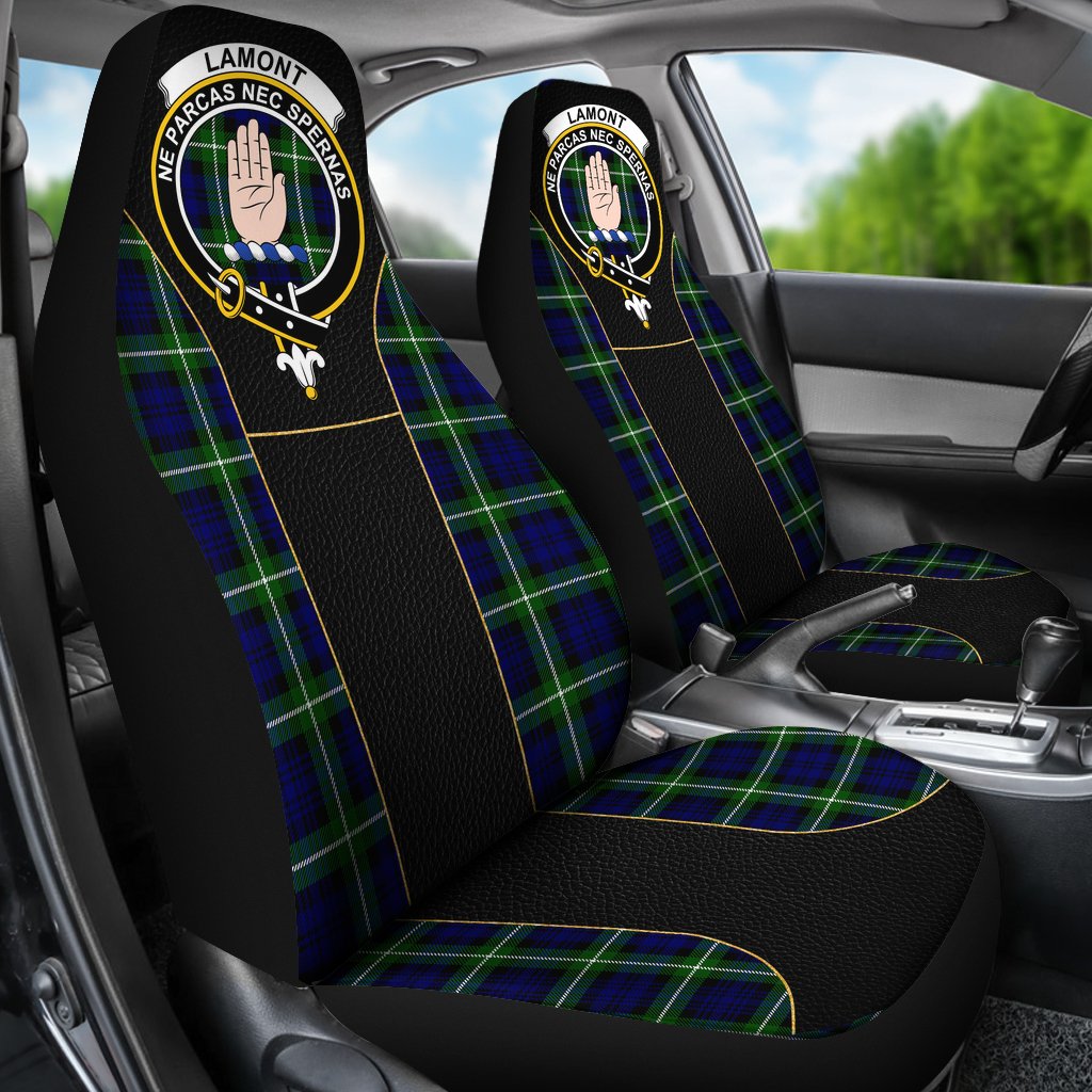 Clan Lamont Tartan Crest Car seat Cover SS33 Clan Lamont Tartan Today   