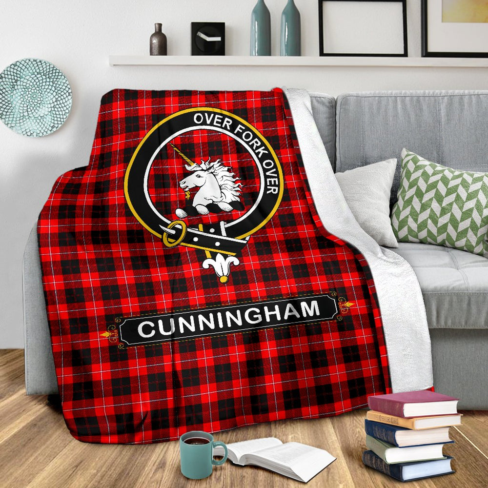 Clan Cunningham Tartan Crest Blanket 3 Sizes EF96 Clan Cunningham Tartan Today   