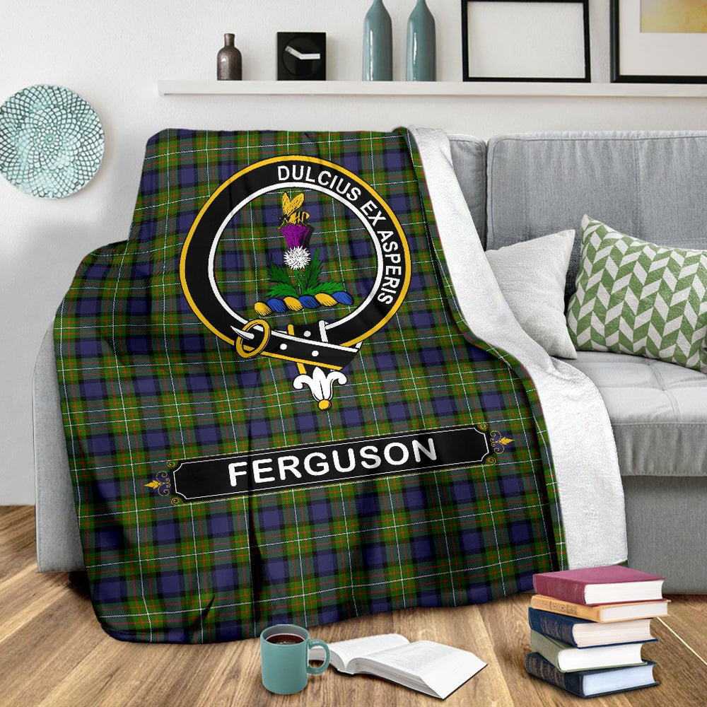 Clan Ferguson Tartan Crest Blanket 3 Sizes XH56 Clan Hall Tartan Today   