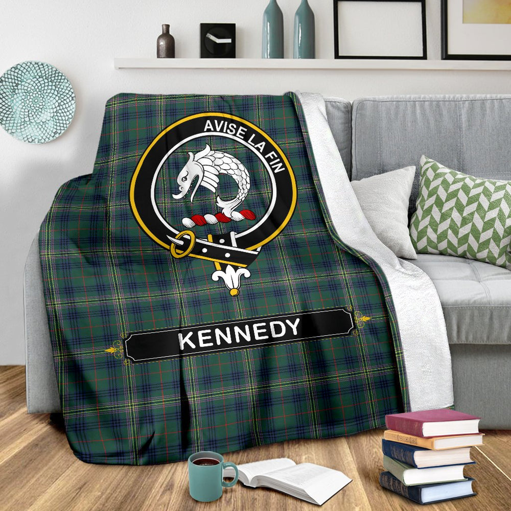 Clan Kennedy Tartan Crest Blanket 3 Sizes TN82 Clan Kennedy Tartan Today   