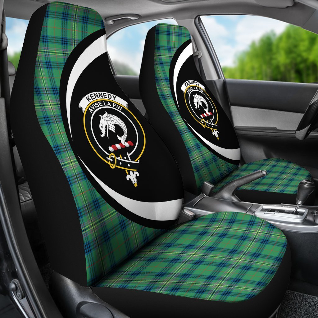 Clan Kennedy Ancient Tartan Crest Circle Car Seat Cover PT47 Clan Kennedy Tartan Today   