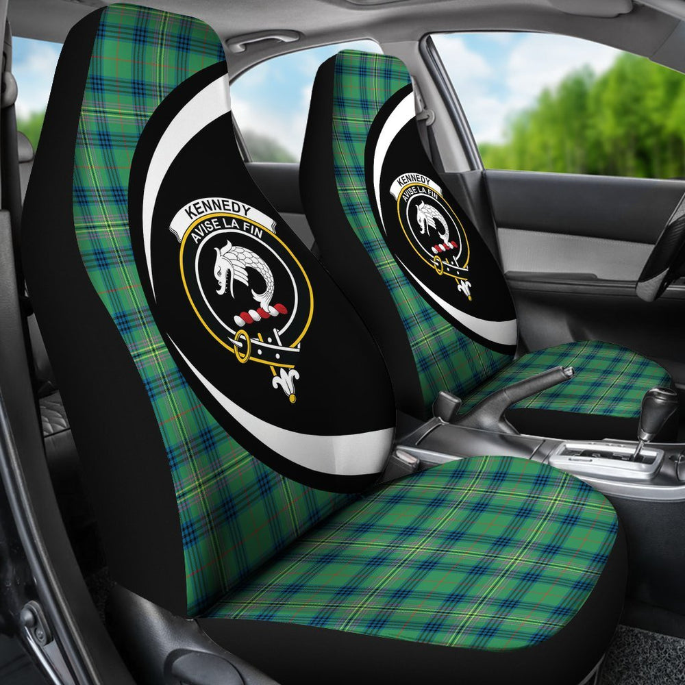 Clan Kennedy Ancient Tartan Crest Circle Car Seat Cover PT47 Clan Kennedy Tartan Today   