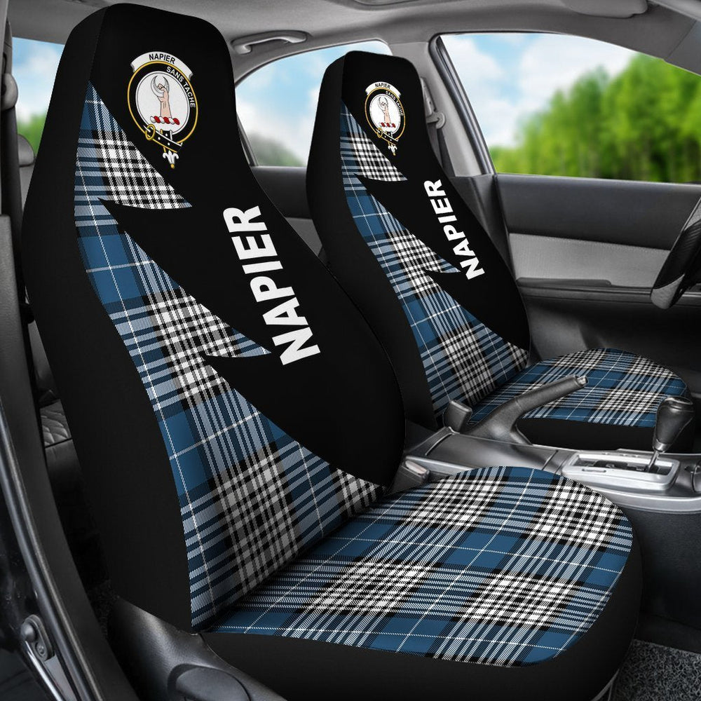 Clan Napier Tartan Crest Flash Style Car Seat Cover JX74 Clan Napier Tartan Today   