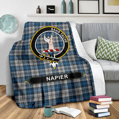 Clan Napier Tartan Crest Blanket 3 Sizes LX76 Clan Napier Tartan Today   