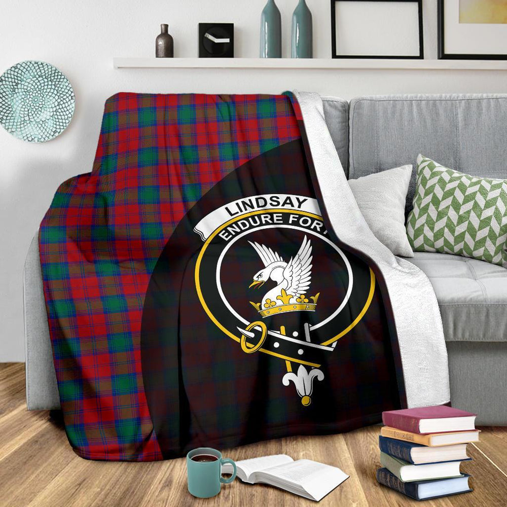 Clan Lindsay Modern Tartan Crest Blanket Wave Style OR12 Clan Lindsay Tartan Today   