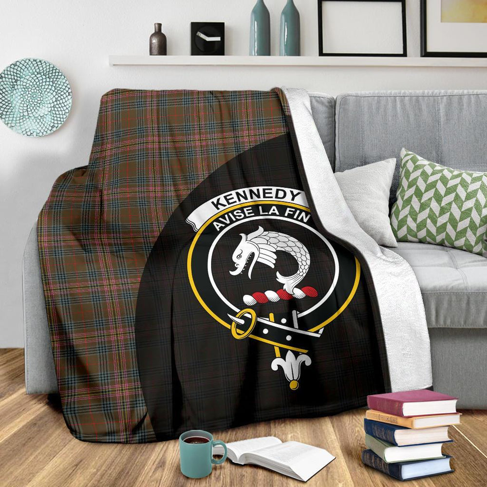 Clan Kennedy Weathered Tartan Crest Blanket Wave Style PR66 Clan Kennedy Tartan Today   