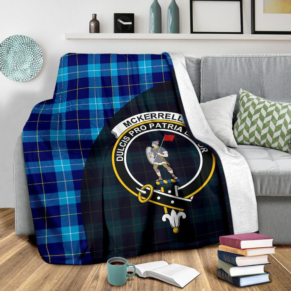 Clan McKerrell Tartan Crest Blanket Wave Style WI28 Clan Kerr Tartan Today   