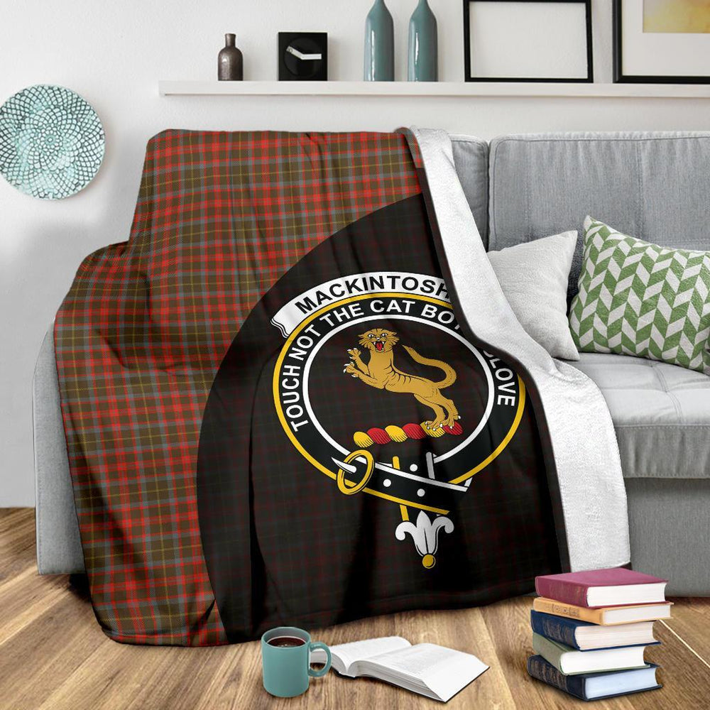Clan MacKintosh Hunting Weathered Tartan Crest Blanket Wave Style VL98 Clan MacKintosh / MacIntosh Tartan Today   