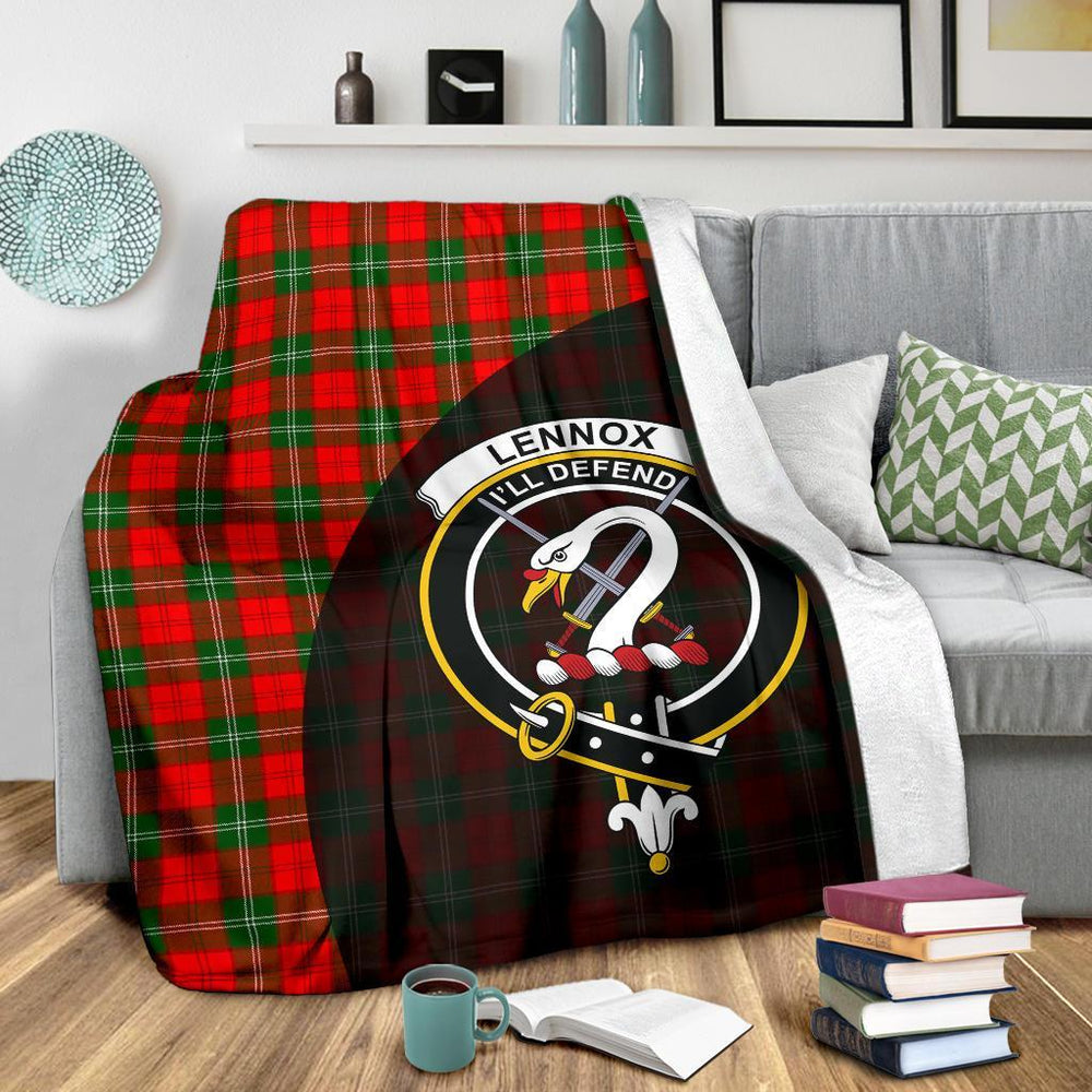 Clan Lennox Modern Tartan Crest Blanket Wave Style ML36 Clan Lennox Tartan Today   