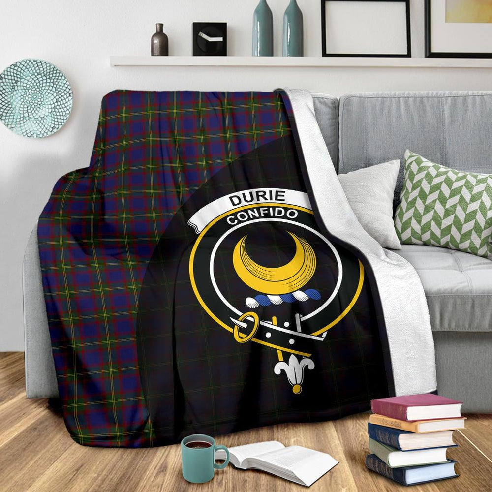 Clan Durie Tartan Crest Blanket Wave Style VZ51 Clan Durie Tartan Today   