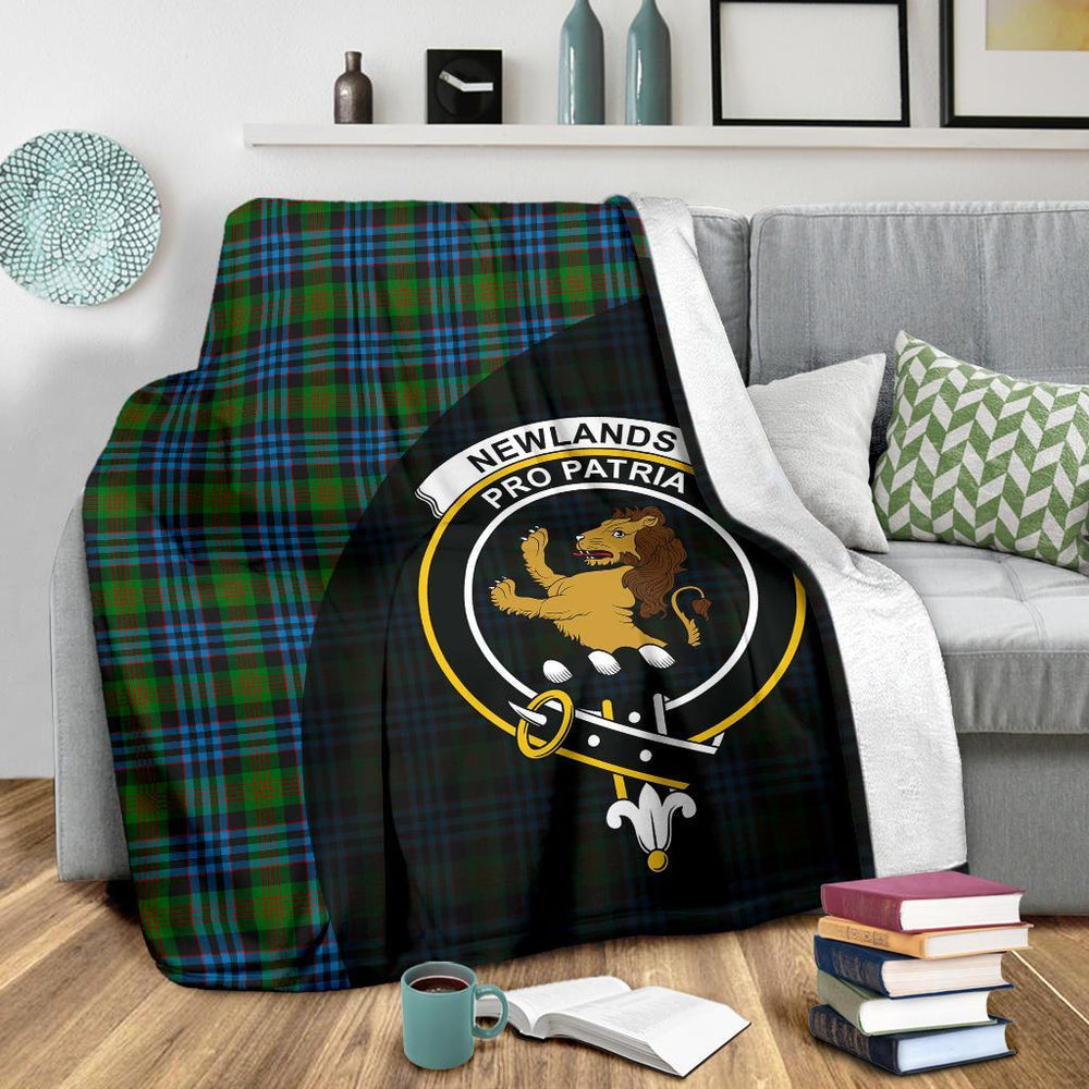 Clan Newlands of Lauriston Tartan Crest Blanket Wave Style EF76 Clan Newlands Tartan Today   