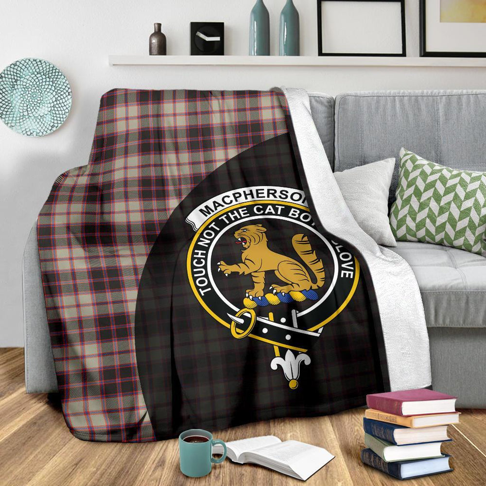 Clan MacPherson Hunting Ancient Tartan Crest Blanket Wave Style CT50 Clan MacPherson Tartan Today   