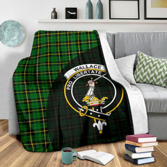 Clan Wallace Hunting Green Tartan Crest Blanket Wave Style GX33 Clan Wallace Tartan Today   