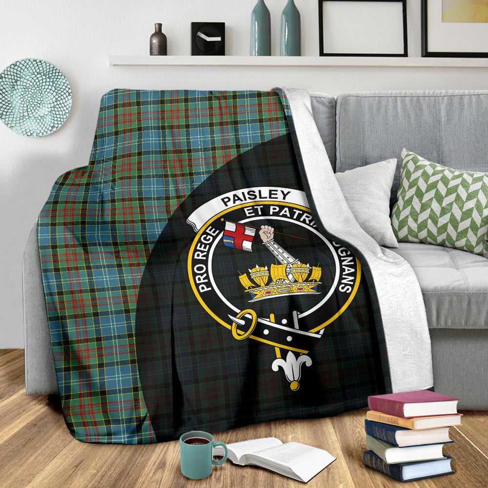Clan Paisley District Tartan Crest Blanket Wave Style IQ12 Clan Paisley Tartan Today   